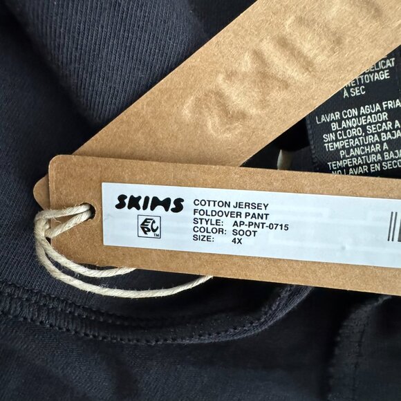 Skims Cotton Blend Jersey Foldover Pants 4X Black Soot Stretch NWT PT-2546 - Picture 10 of 13